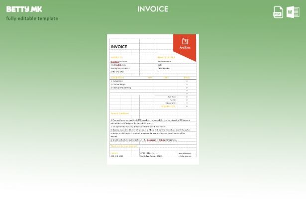 Шаблон за фактура за уметнички директор во модерен стил
